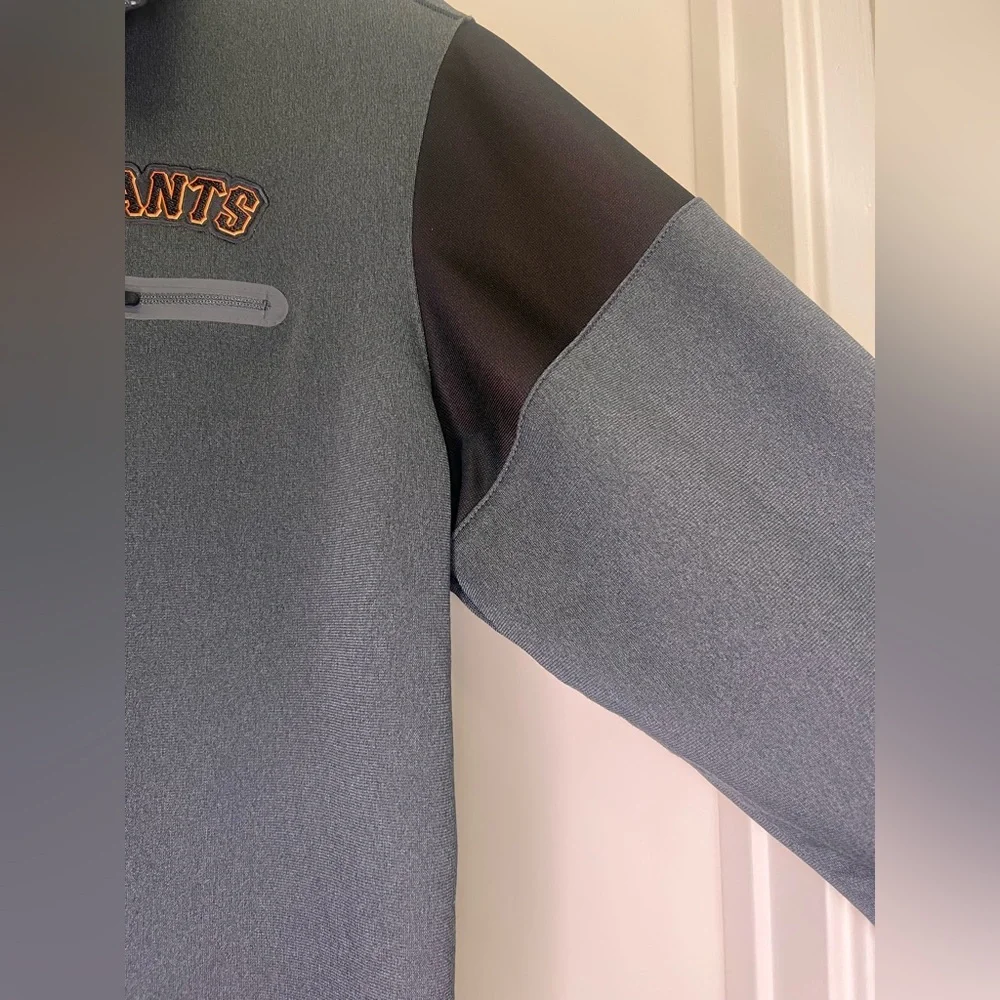 Nike SF Giants Quarter Zip Pullover Gray Orange S MLB Baseball Athletic Top